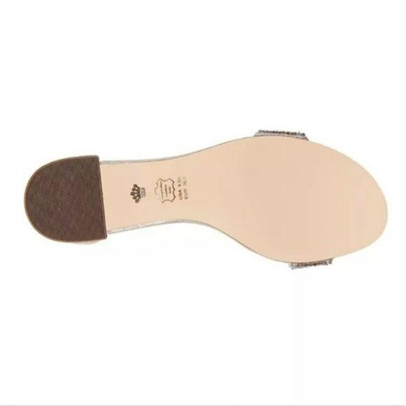 Nina Elenora Rhinestone Embellished Dress Sandals Taupe -9 - Picture 6 of 12